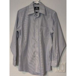 Stafford PinStrip Pinpoint Oxford Long‎ Sleeve Shirt Size 14 1/2 32-33